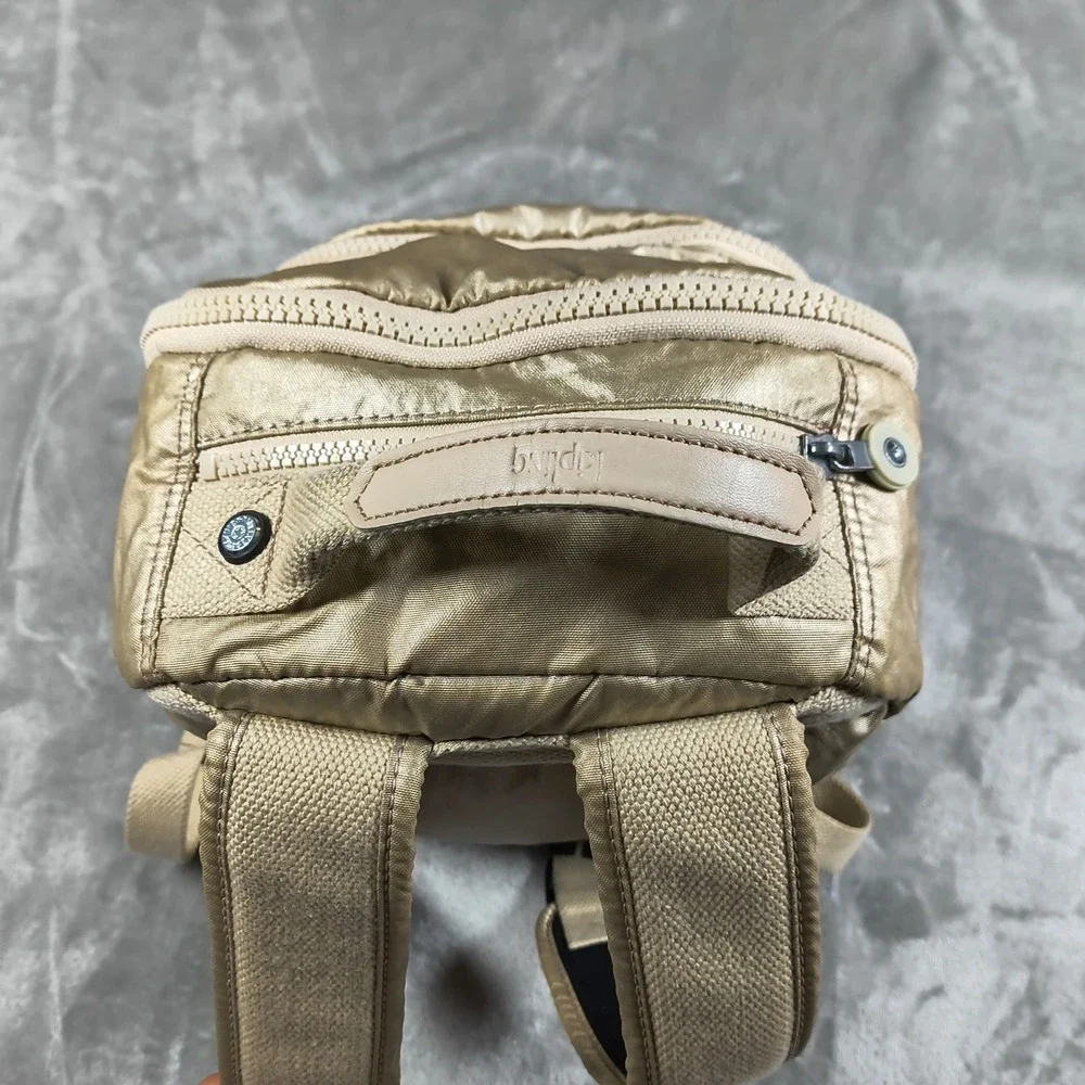 Kipling Seoul Backpack Gold Laptop Sleeve Travel School Bag Commuter